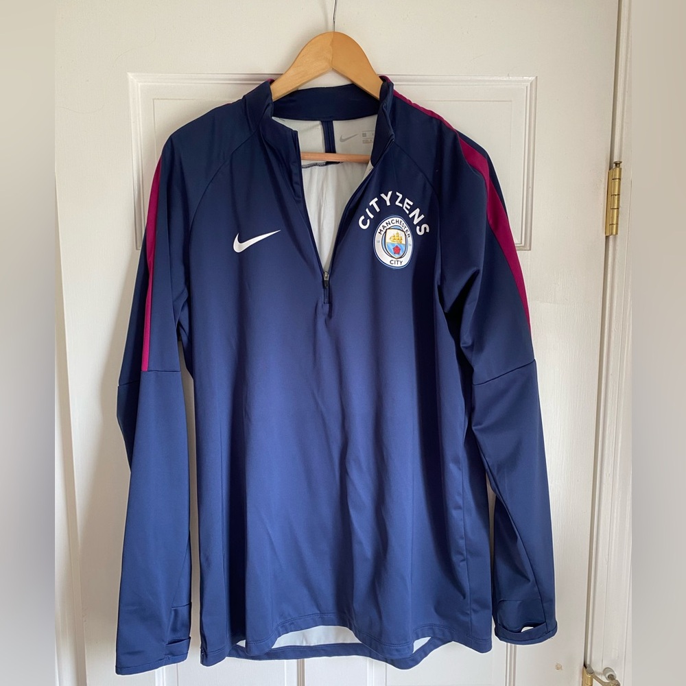 Manchester City Drill Top. Navy Blue. Nike Training Jacket Men’s Large